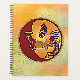 Landscape Button - Kokopelli Moon Feather 1 Planner