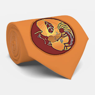 Landscape Button - Kokopelli Moon Feather 1 Tie