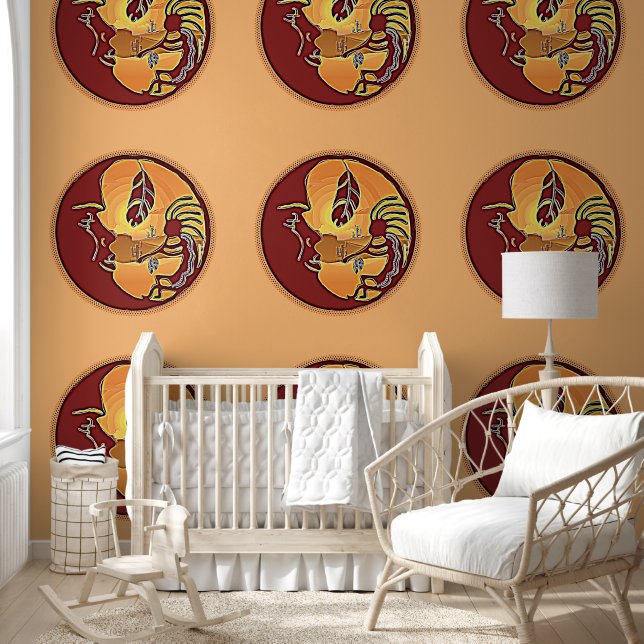 Landscape Button - Kokopelli Moon Feather 1 Wallpaper (Kids)