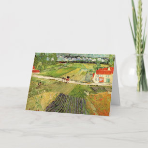 Landscape, Carriage and Train by Vincent van Gogh Card