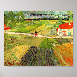 Landscape, Carriage and Train Van Gogh Fine Art Poster