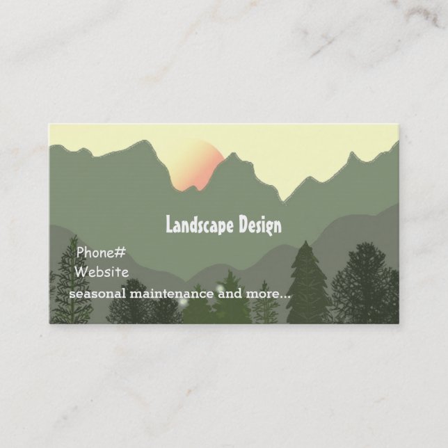 Landscape Design and Maintenance Business Card (Front)