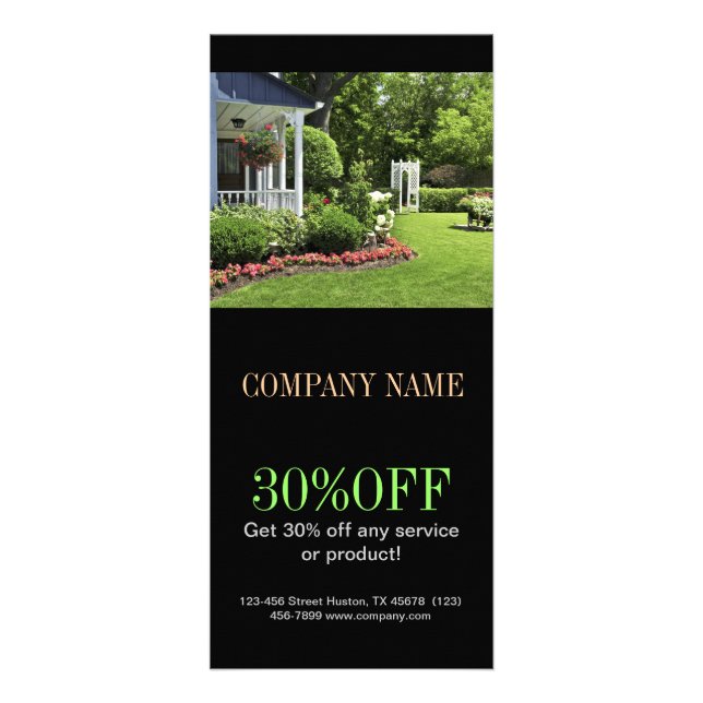 Landscape designer lawn care landscaping rack card (Front)