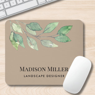 Landscape Designer Watercolor Greenery Mouse Pad