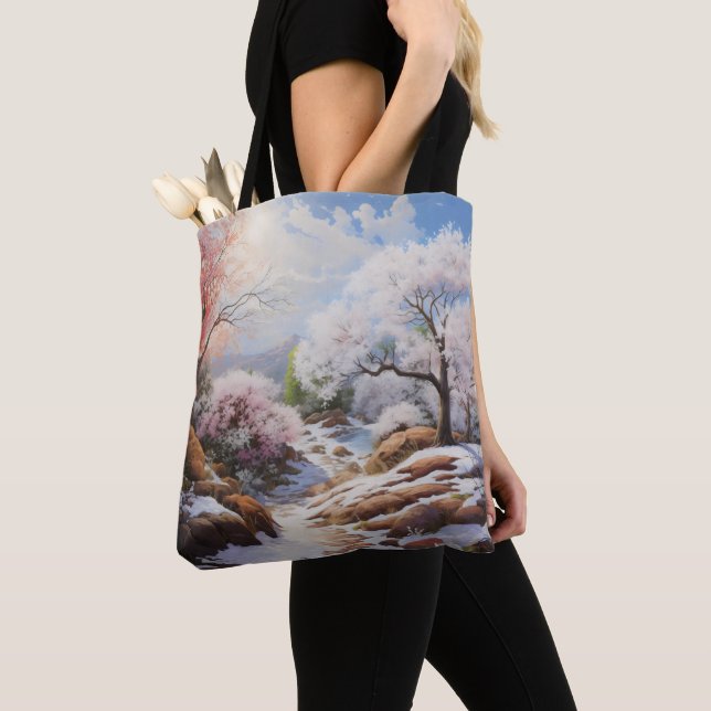 Landscape Early Spring Tote Bag (Close Up)