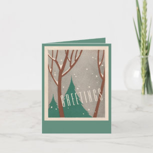 Landscape, environmental, snow, trees holiday card