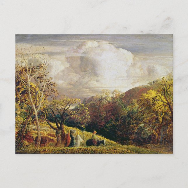 Landscape, figures and cattle postcard (Front)
