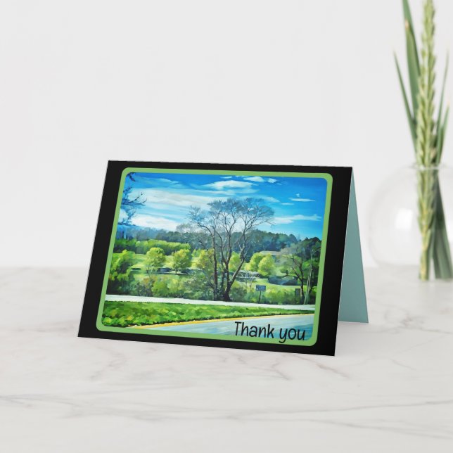 Landscape Folded Thank You Card (Front)