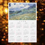 Landscape France Vincent Van Gogh 2024 Calendar<br><div class="desc">Custom, simple plain black and white, 2024 full year, home room office decor, cool, thin, postcard size, travel / landscape / nature / vintage art lovers and Van Gogh connoisseurs' yearly calendar magnet, for any magnetic surface at home or office, featuring a beautiful masterpiece colourful detailed intricate vintage oil on...</div>