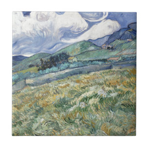 Landscape from Saint-Remy by Vincent Van Gogh Tile