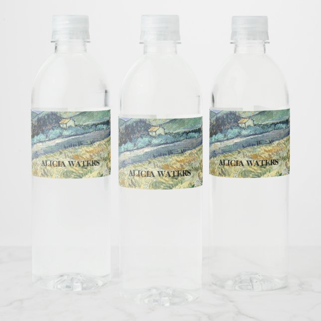  Landscape from Saint-Rémy by Vincent Van Gogh  Water Bottle Label (Bottles)