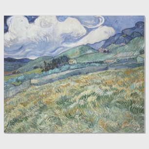 Landscape from Saint-Remy by Vincent Van Gogh Wrapping Paper