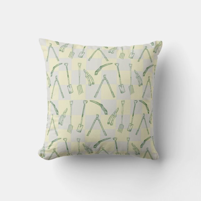 Landscape gadrening pattern throw pillow (Front)