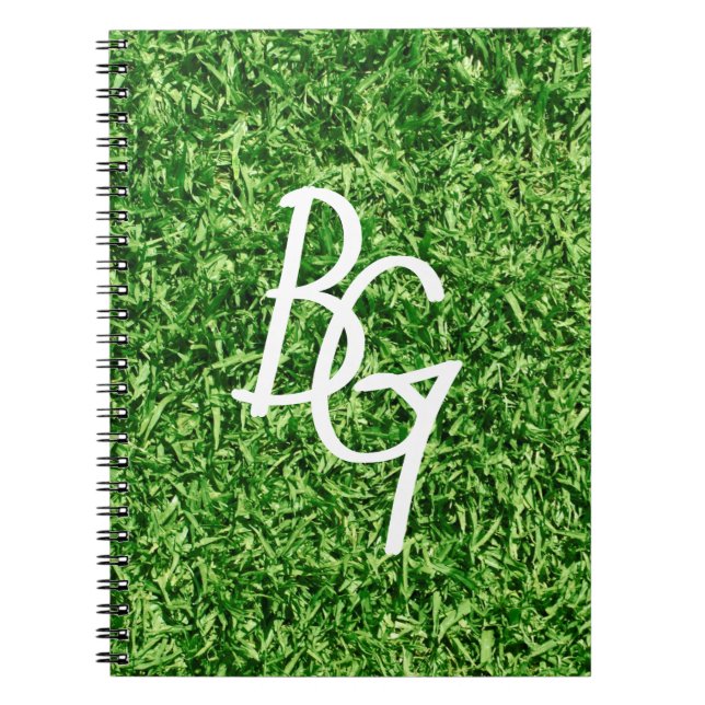 Landscape Gardner Green Grass Initials Notebook (Front)
