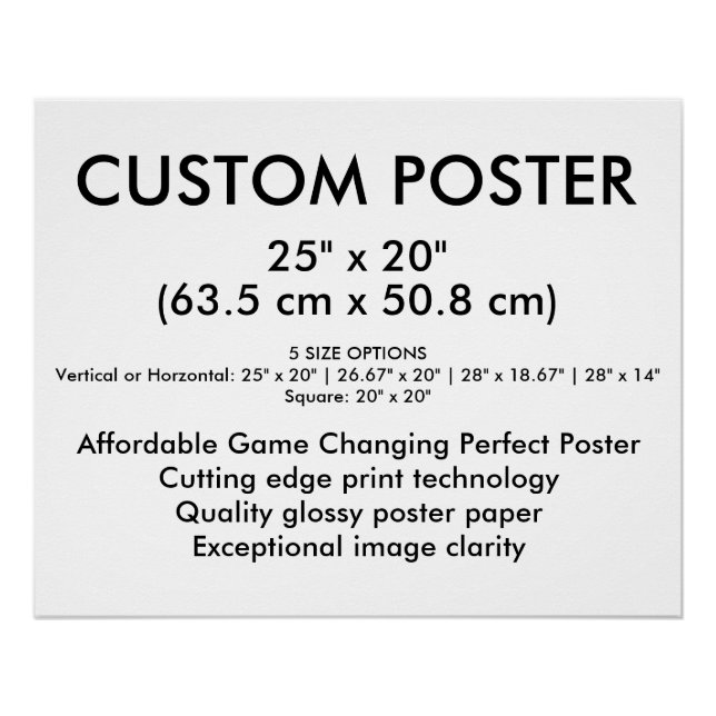 Landscape Glossy Custom Poster 25" x 20" (Front)