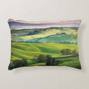 Landscape Greenery: Light Painted Serenity Accent Pillow