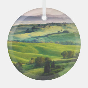 Landscape Greenery: Light Painted Serenity Glass Ornament