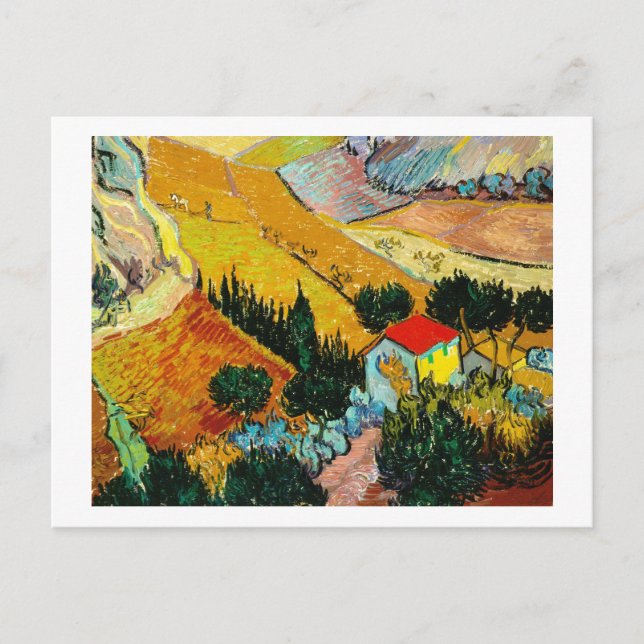 Landscape House and Ploughman  Vincent Van Gogh Postcard (Front)