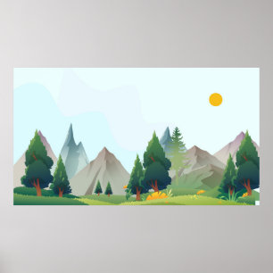  Landscape illustration Poster