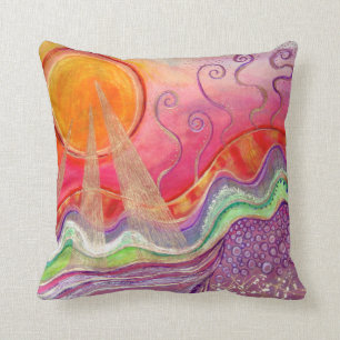 Landscape in the Sun Throw Pillow