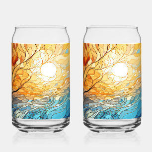 Landscape in Ukrainian folk art motifs  Can Glass