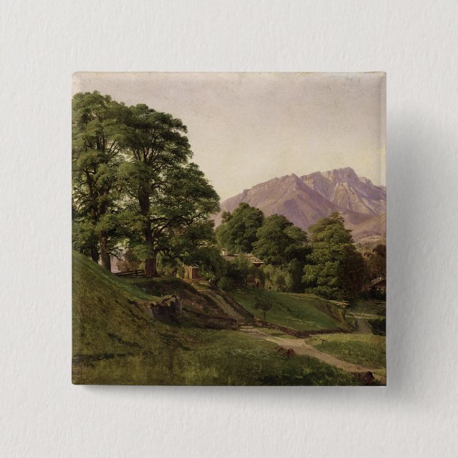 Landscape in Upper Bavaria, 1836 2 Inch Square Button (Front)