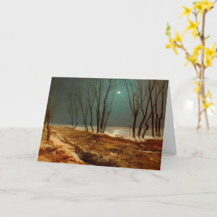 Landscape in Winter at Moonlight, Fine art Card