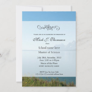 Landscape lake photography graduation party invitation