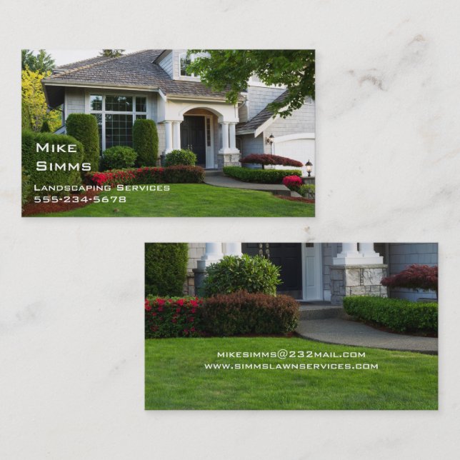 Landscape Lawn Care Professional Business Card (Front/Back)