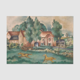Landscape Limburg with Horses by Else Berg Tissue Paper