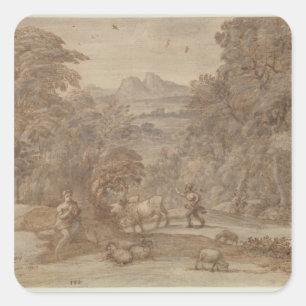 Landscape  Mercury and Apollo Square Sticker