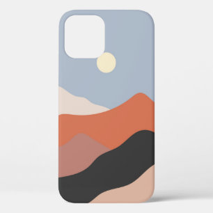 Landscape mid century illustrations,minimalist lan iPhone 12 case