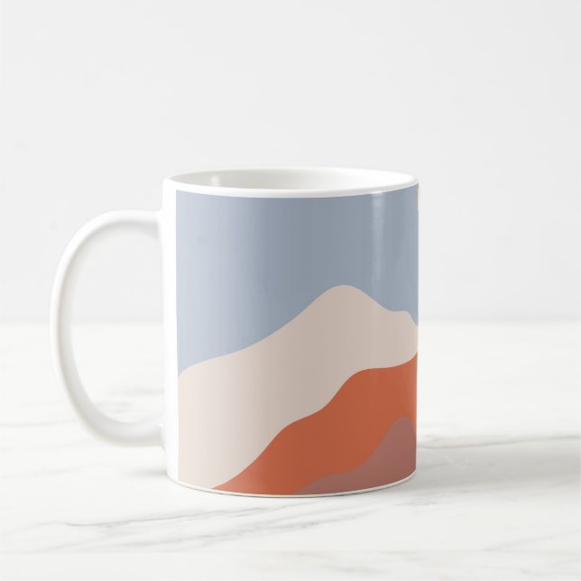 Landscape mid century illustrations,minimalist lan coffee mug (Left)