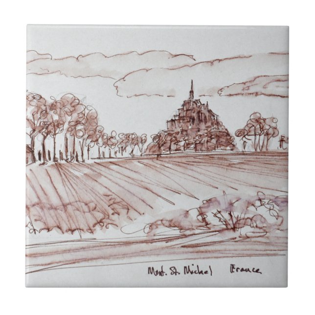 Landscape Mont Saint-Michel | Normandy, France Tile (Front)