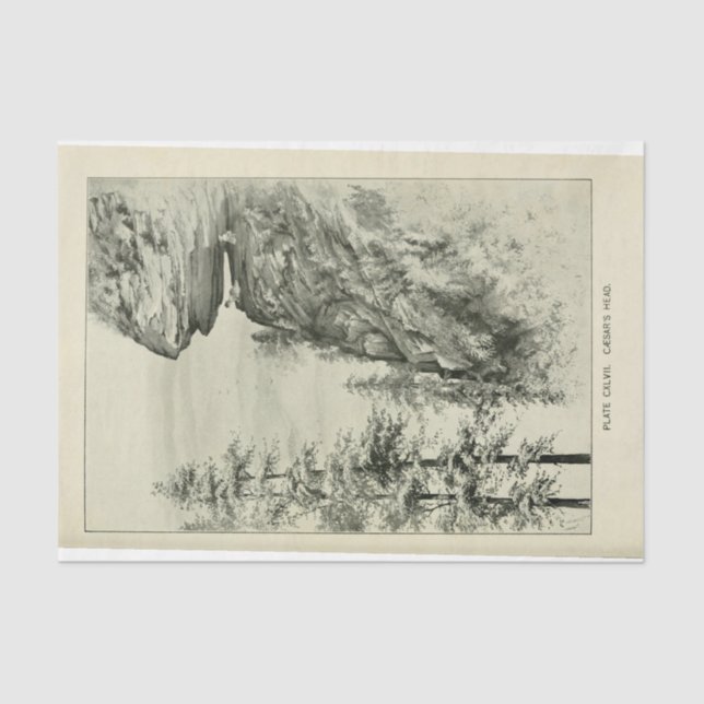 Landscape Mountain Cliff Ephemera Decoupage Tissue Paper (Front)