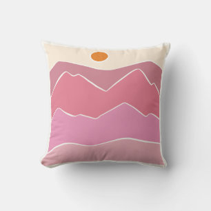 Landscape, Mountain, Naive Throw Pillow