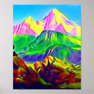 Landscape Mountains   Poster