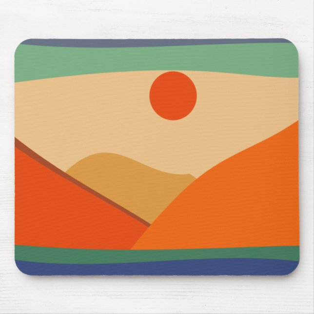 Landscape mousepad, mountain, digital art, art mouse pad (Front)