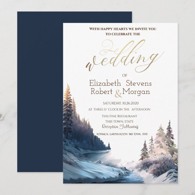 Landscape,Nature,Forest Wedding  Invitation (Front/Back)