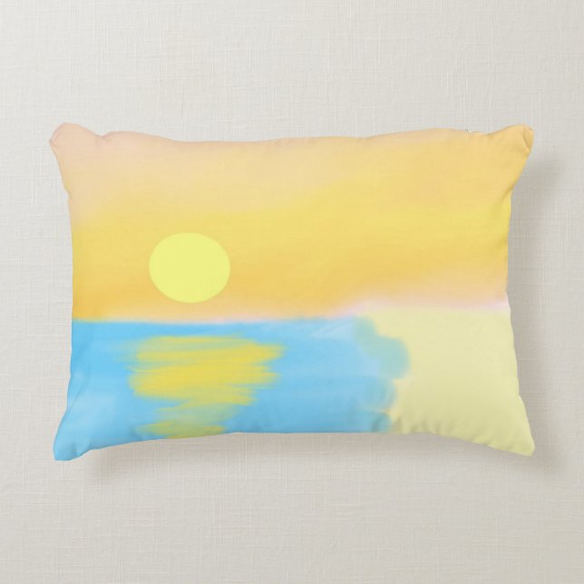 landscape nature painting accent pillow (Front)