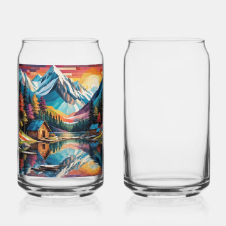 Landscape nature sunset lake Mountain forest Can Glass
