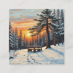 Landscape nature sunset lake Mountain forest  Enclosure Card
