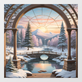 Landscape nature sunset lake Mountain  Window Cling