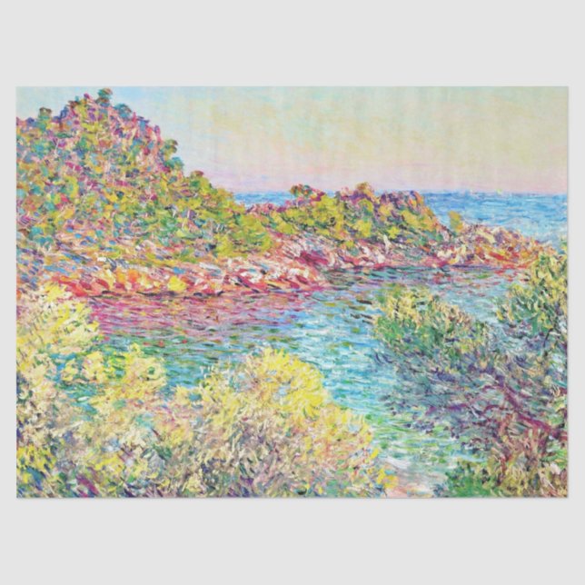 Landscape Near Monte Carlo (by Claude Monet) Tissue Paper (Front)
