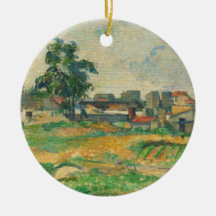 Landscape near Paris, c. 1876 (oil on canvas) Ceramic Ornament