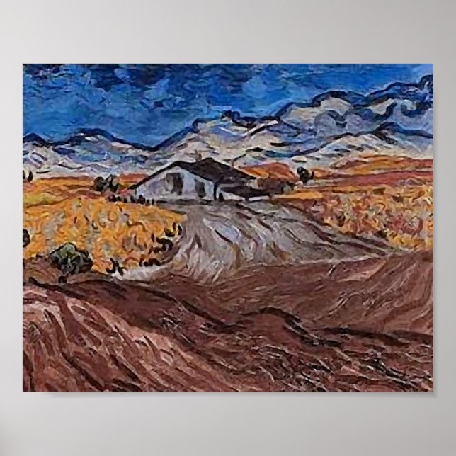 Landscape Near Saint-Rémy Van Gogh Fine Art Poster (Front)