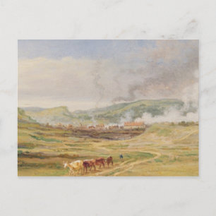 Landscape near Swansea, South Wales (oil on panel) Postcard