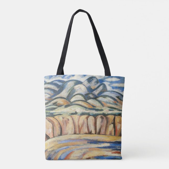 Landscape, New Mexico by Marsden Hartley, Fine Art Tote Bag (Back)