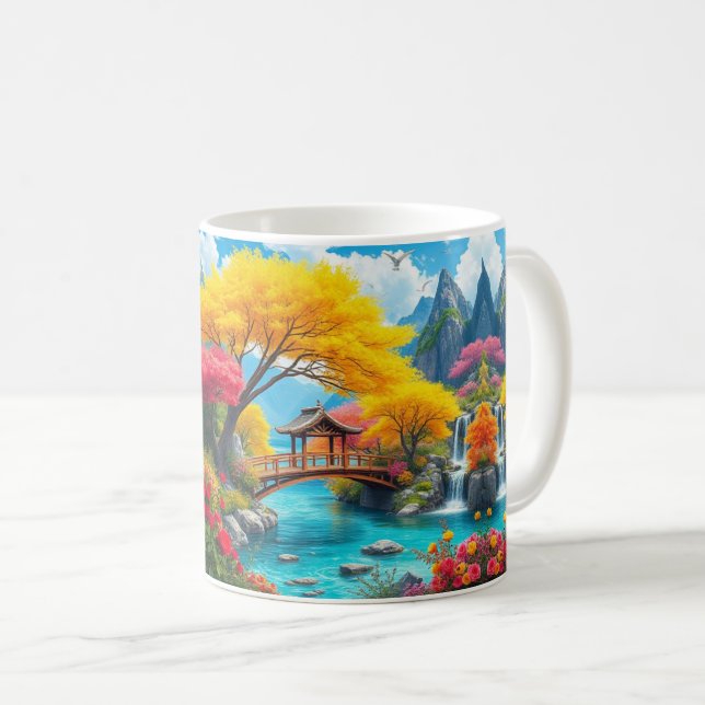  landscape of a crystal-clear turquoise river coffee mug (Front Right)