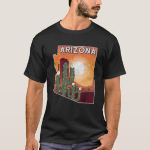 Landscape of Arizona State  Map US desert landscap T-Shirt
